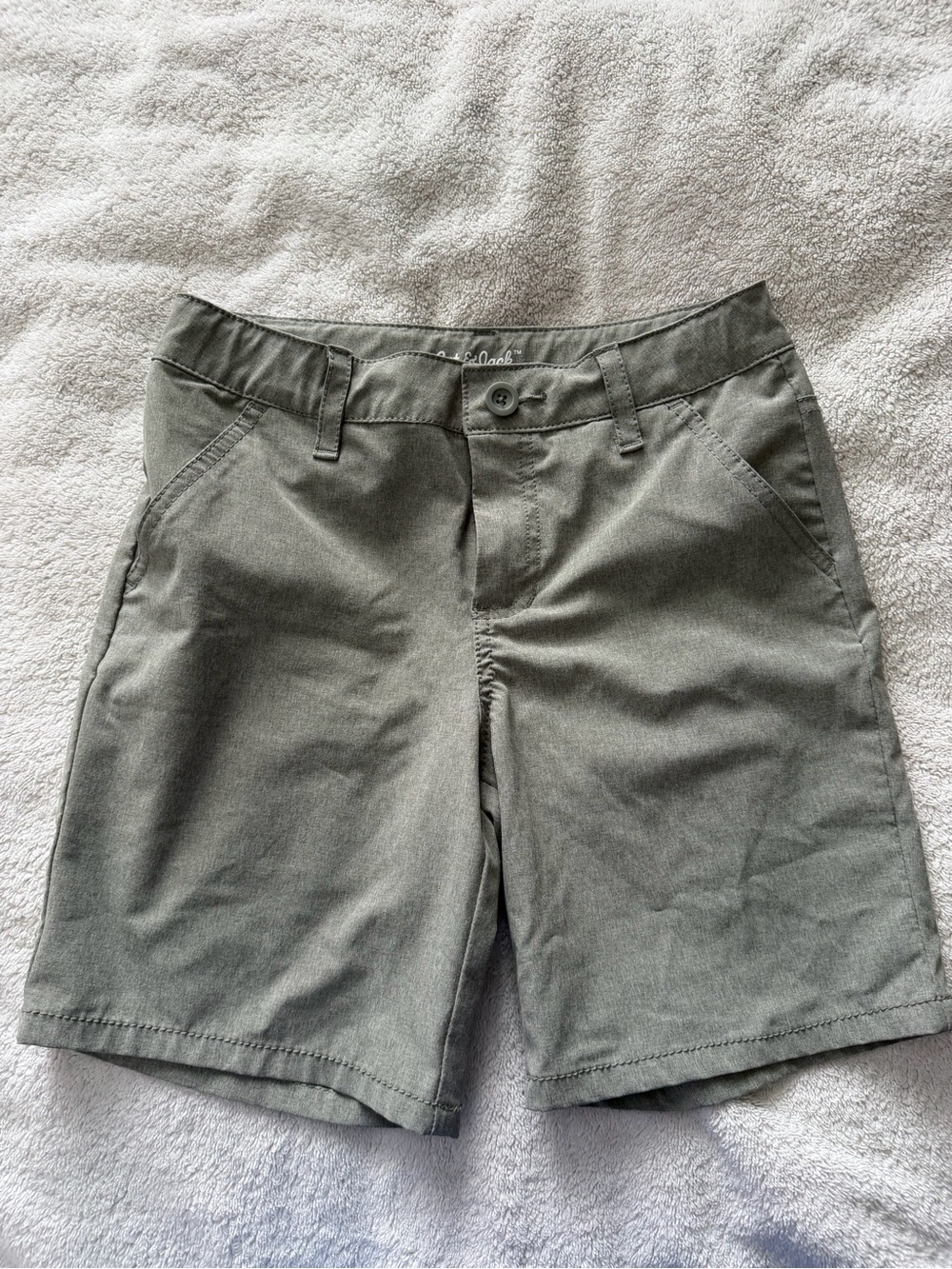 Cat & Jack Olive Gray Kids' Chino Shorts size 10